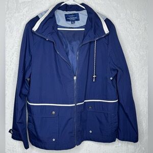 Women’s Mackintosh New England Navy Raincoat Windbreaker Coat Jacket Nautical